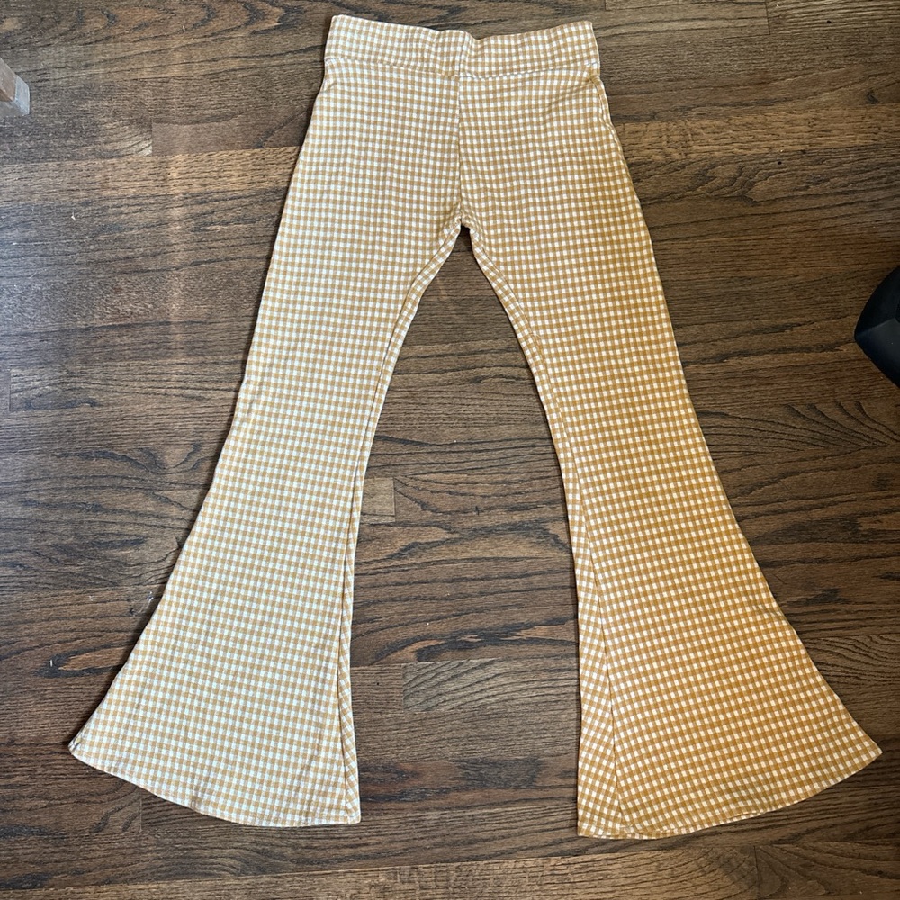 Urban Outfitters Flare Pants - Tan and Cream